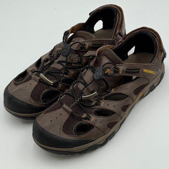 Merrell Portage Web Sandals 13 Dark Earth Performance Footwear Water Trekking - Picture 2 of 14